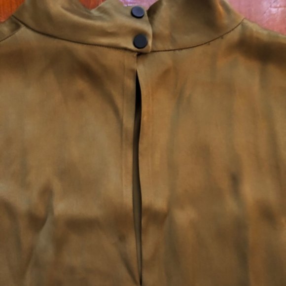 MANGO satin swing dress, Champagne, Sz. 8 - Picture 4 of 5